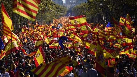 Thousands march in Barcelona against Catalonia independence