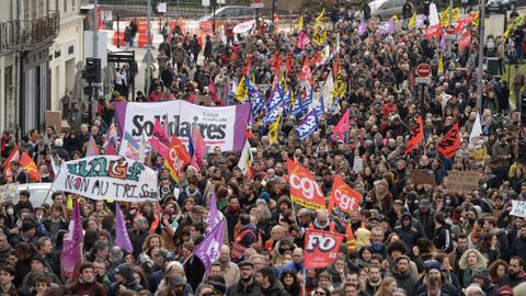 Heavy disruption as French unions strike against Macron