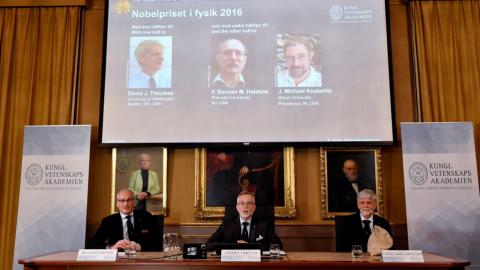 British trio win physics Nobel for unusual states of matter