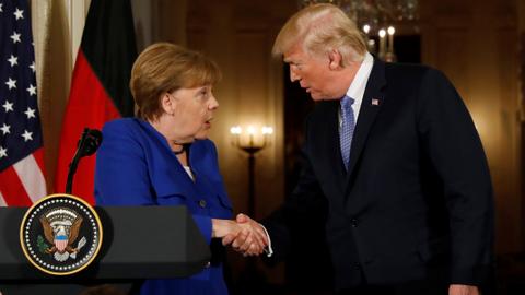 Merkel and Trump make little headway on Iran nuke deal, trade