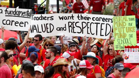 In pictures: Teachers in Colorado and Arizona strike over low salaries