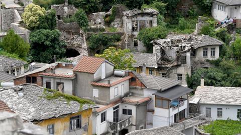 Steeped in history but crumbling, Albania's 'slanted city'
