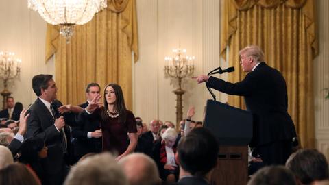 CNN's Jim Acosta spars with Trump in heated exchange