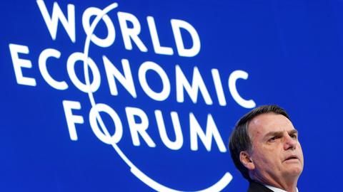 Brazilian leader at odds with Davos focus on environment