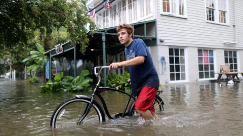 Weakened Barry rolls into Louisiana, drenches Gulf Coast
