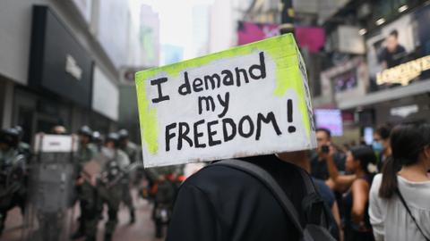 Hong Kong leads global 'anti-China' rallies ahead of 70th anniversary