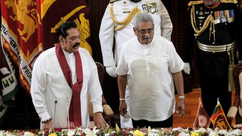 Sri Lanka President Gotabaya swears in brother Mahinda as new PM