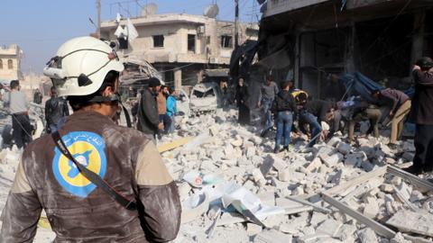 Air strikes kill at least 9 civilians in Syria's Idlib - White Helmets
