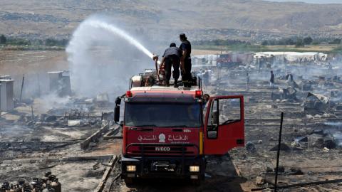 At least 3 die after fire at Syrian refugee camp in Lebanon