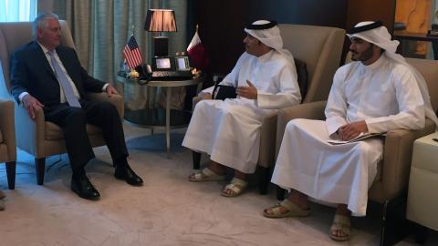 US Secretary of State Rex Tillerson lands in Doha