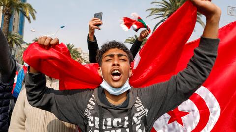 Tunisia's Ennahda holds street protest as political tensions stay high