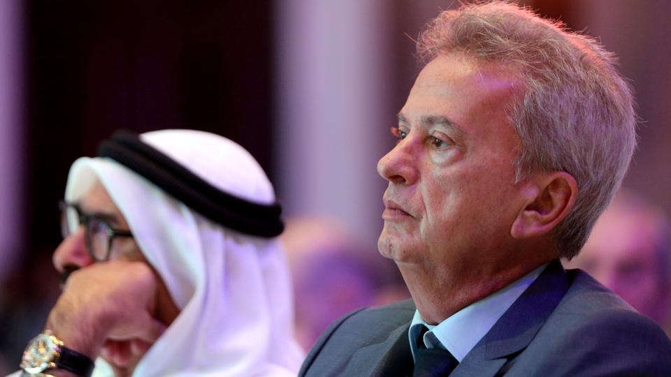 Riad Salameh, Governor of the Central Bank of Lebanon, attends the UAE-Lebanon Investment Forum in Abu Dhabi, UAE on October 7, 2019.