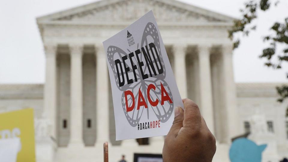 People rally outside the Supreme Court in Washington, US, November 12, 2019,