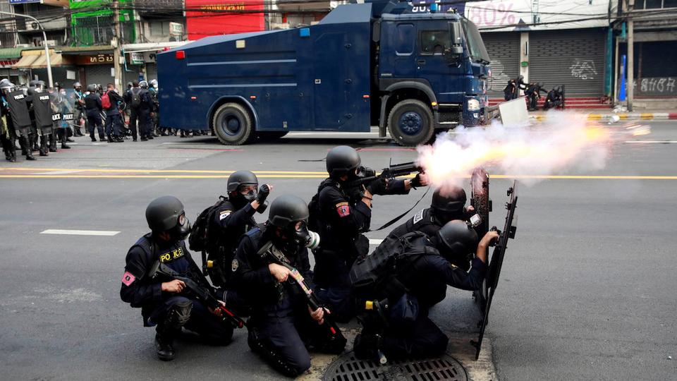 Thai Police Fire Tear Gas At Bangkok Protest Over Covid Response