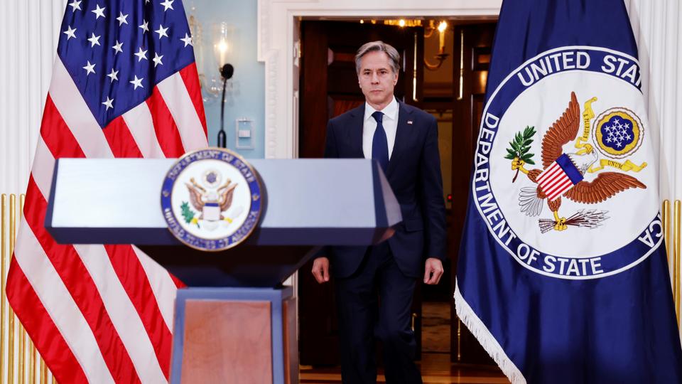 US Secretary of State Antony Blinken delivers remarks following talks on the situation in Afghanistan, at the State Department in Washington, DC on August 30, 2021.