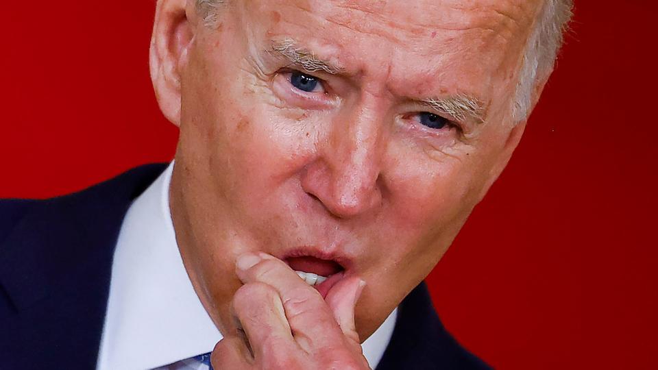 US President Joe Biden delivers remarks on Afghanistan during a speech in the State Dining Room at the White House in Washington on August 31, 2021.