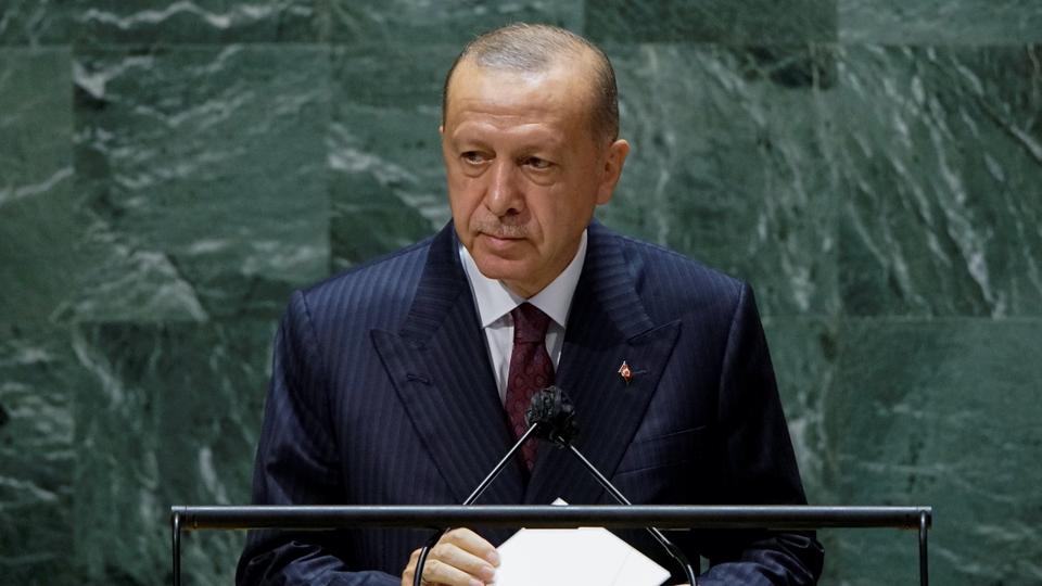 Turkey's President Recep Tayyip Erdogan addresses the 76th Session of the UN General Assembly in New York City, US, September 21, 2021.