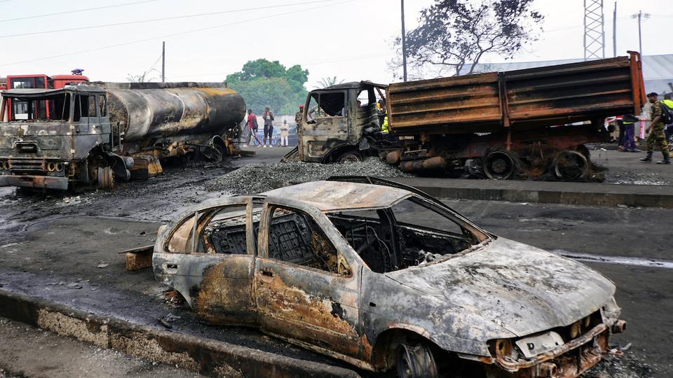 The majority of the victims were street vendors and motorcyclists, many of whom were caught in the blaze while trying to retrieve fuel leaking from the tanker before it ignited.