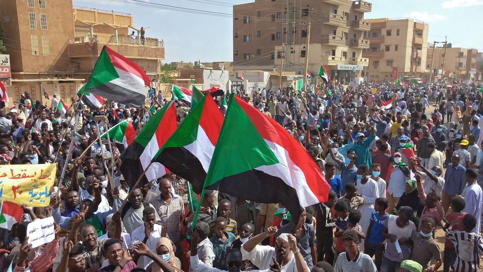 Sudanese citizens protest against military rule in the country.