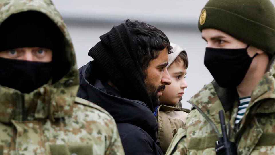 Polish border guards said they had detained 45 migrants.