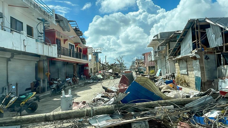 Typhoon Rai left behind damaged homes, destroyed electrical posts, and knocked out trees in Cebu, central Philippines.