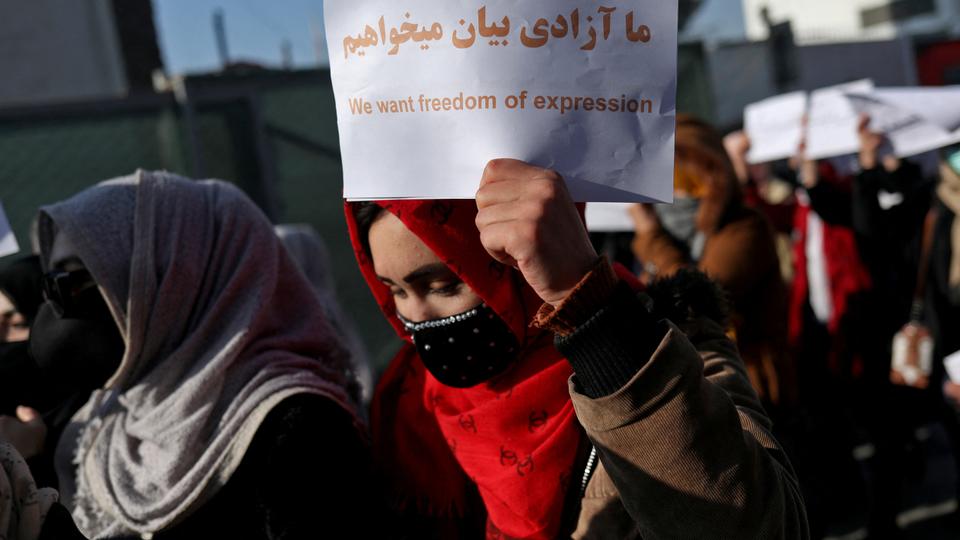 The Taliban has banned unsanctioned protests and frequently intervenes to forcefully break up rallies demanding rights for women.