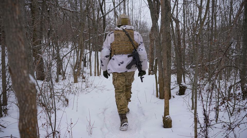 Ukrainian soldiers on the front line are on alert, as tensions have soared in recent weeks with the buildup of more than 100,000 Russian troops near the border.