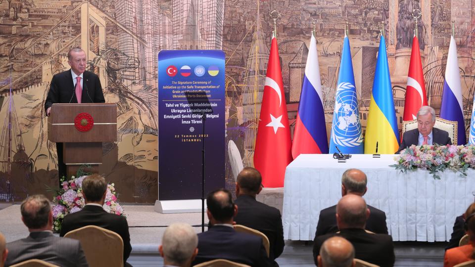 Türkiye's President Erdogan said the implementation of the grain deal will be carried out by a joint coordination centre in Istanbul.