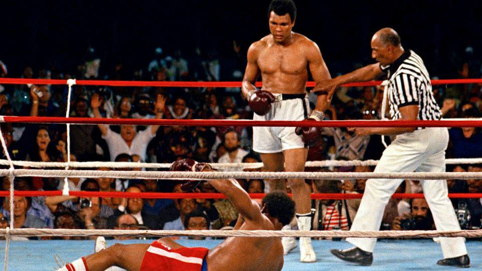 The 1974 fight was one of boxing’s most memorable moments in which Ali knocked out the fearsome George Foreman in Zaire clash.