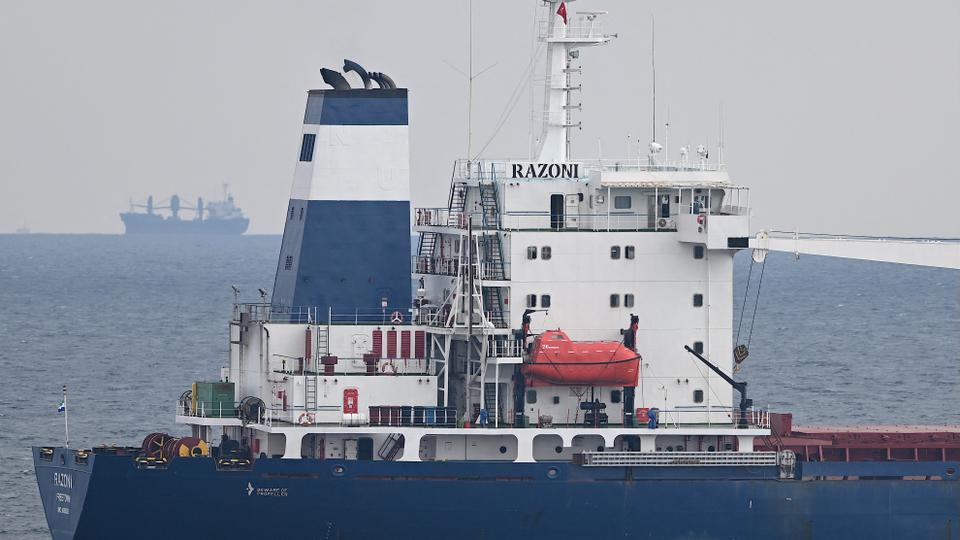 The ship is anchored off the coast of Istanbul, near the mouth of the Istanbul Straits that connect the Black Sea to the Sea of Marmara and on to the Aegean Sea.