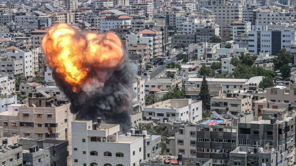 Israeli strikes have continued for two days, leaving smoke and dust clouds from the destroyed buildings drifting across the Gaza skyline.