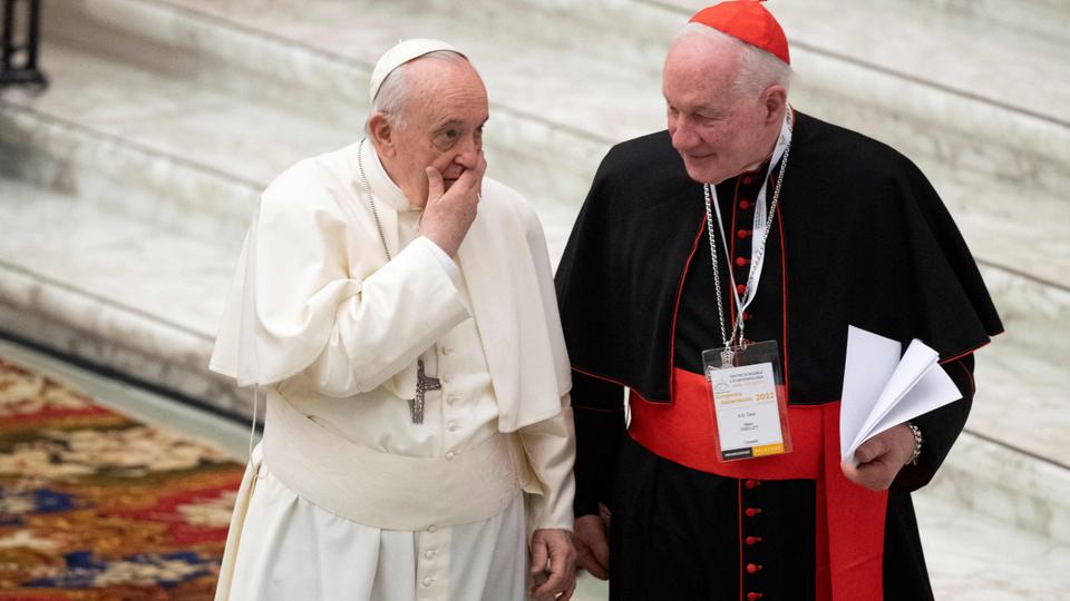 Marc Ouellet (R) was mentioned as being among the favorites at the last conclave that elevated Pope Francis to the papacy.