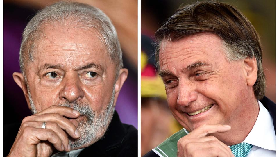 Lula (L) leads in most opinion polls for October 2 vote, and his advantage over Bolsonaro increases in simulations of an expected second-round runoff on October 30.