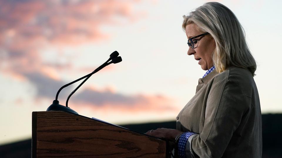 Republican Liz Cheney, US Representative from Wyoming, speaks at a primary Election Day gathering on August 16, 2022, after losing to Republican opponent Harriet Hageman in the primary.