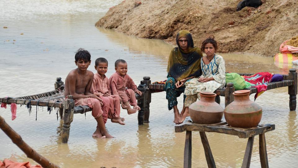 Rains and floods damaged houses during the monsoon season in Dera Allah Yar, Jafferabad, Balochistan, Pakistan.