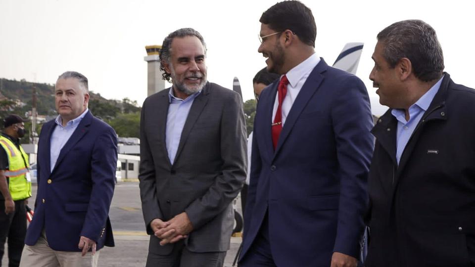 Colombia's new ambassador to Venezuela, Armando Benedetti, arrives in Caracas as the two sides resume diplomatic ties on August 28, 2022.