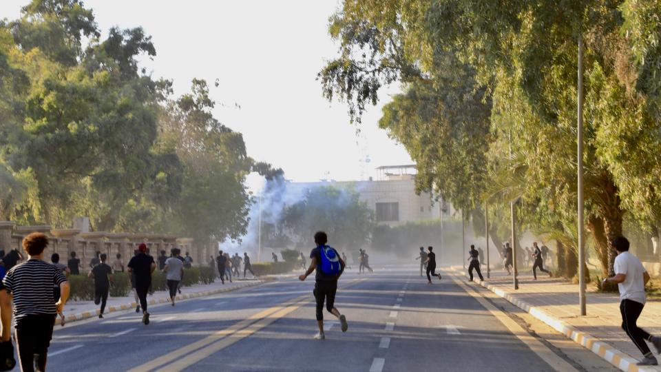 Iraqi security forces fired to disperse pro-Sadr protesters from the vicinity of the Republican Palace, where the government is seated.