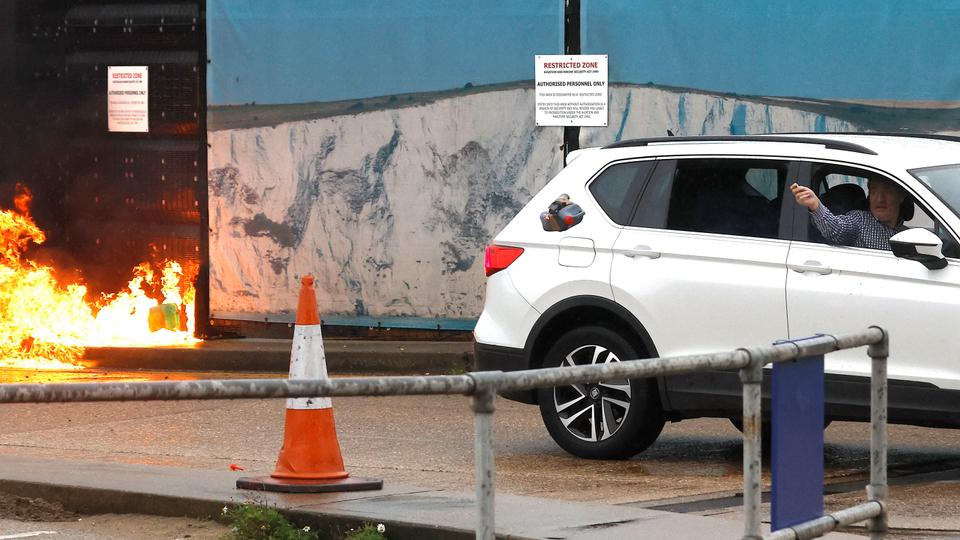 The Kent Police force said “two to three incendiary devices” were thrown at the facility