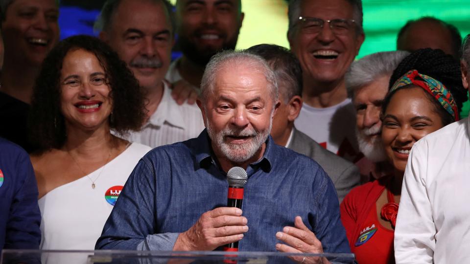 Brazil's former President and presidential candidate Luiz Inacio Lula da Silva speaks at an election night gathering on the day of the Brazilian presidential election run-off, in Sao Paulo, Brazil October 30, 2022.