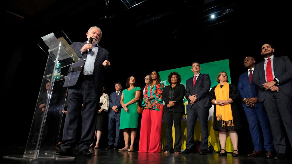 Brazilian President-elect Luiz Inacio Lula da Silva announces people to lead ministries in his upcoming government in Brasilia.