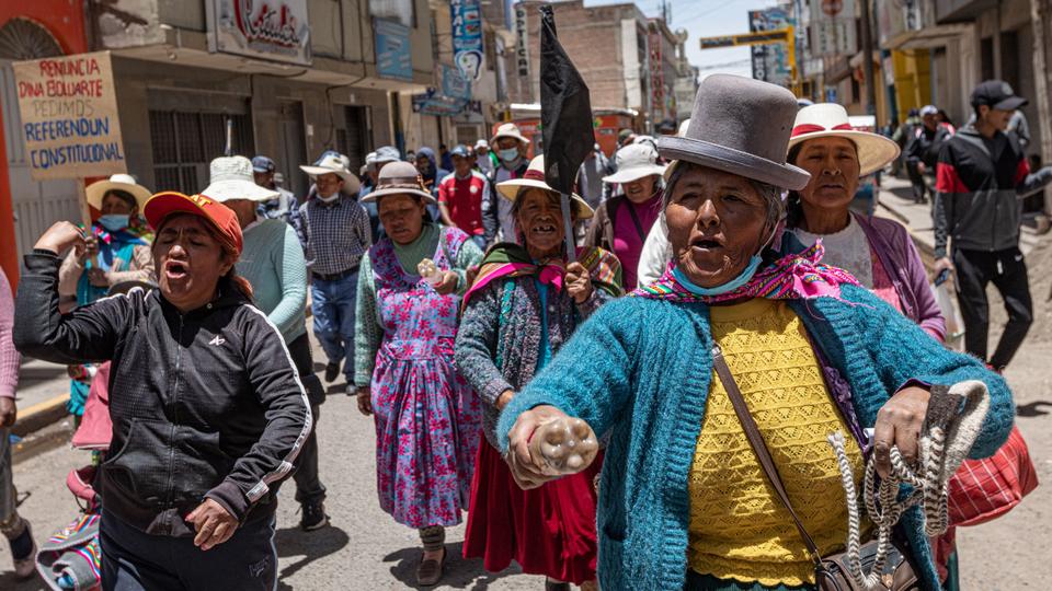 The number of protest roadblocks in Peru meanwhile climbed Saturday to 100, with blockages particularly concentrated around Lima.