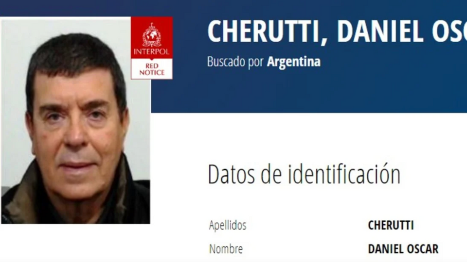 Interpol lists him Daniel Cherutti as a dual citizen of Argentina and Italy.