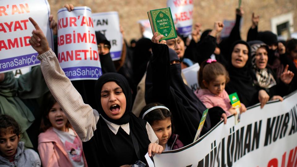 Protesters also gathered outside the Swedish Embassy in Ankara for a second day and more protests are planned for Sunday evening.