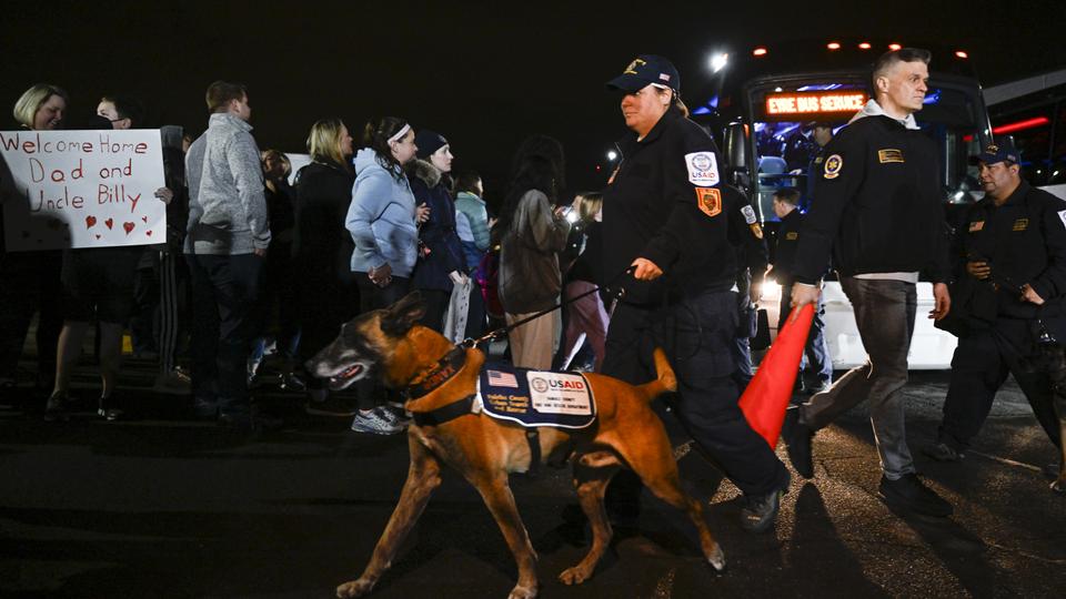 The team members were back home on Monday night and were welcomed in a ceremony after their work.