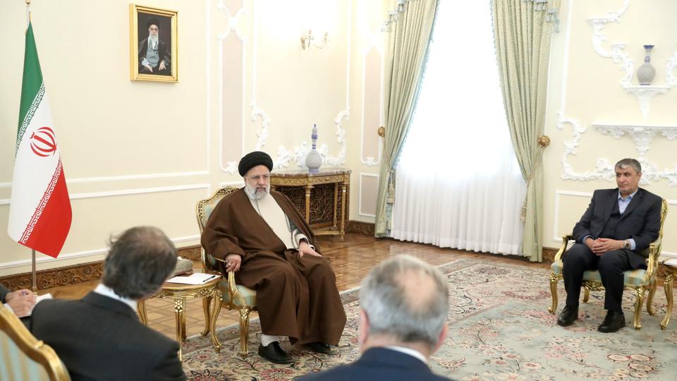 Iranian President Ebrahim Raisi meets with IAEA Director General Rafael Grossi in Tehran on March 4, 2023.