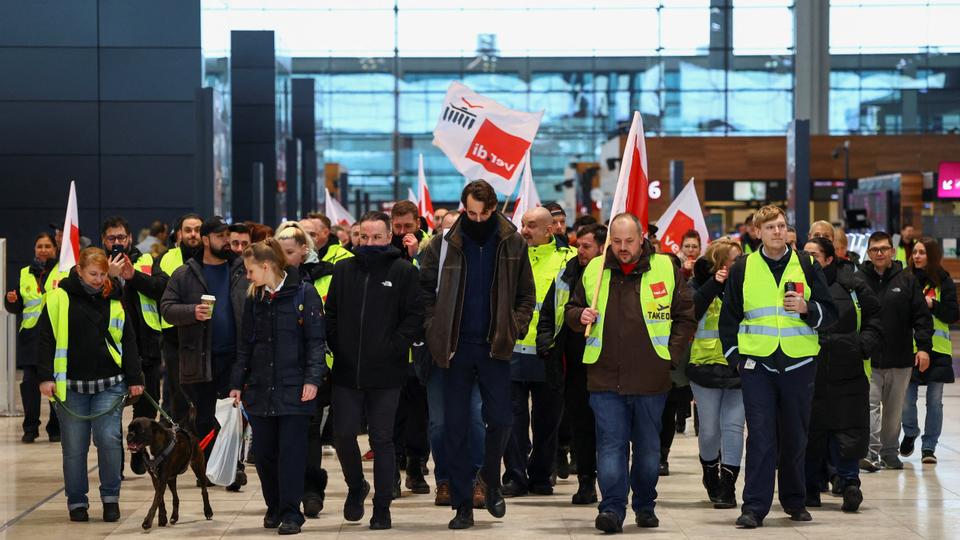 Airport security and ground handling workers are also protesting staffing problems following the post-pandemic travel rebound.