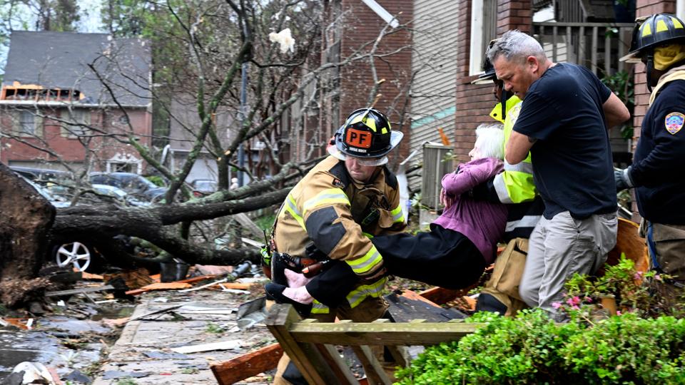 The tornado in Little Rock tore first through neighbourhoods in the western part of the Arkansas capital and then crossed the Arkansas River into North Little Rock.