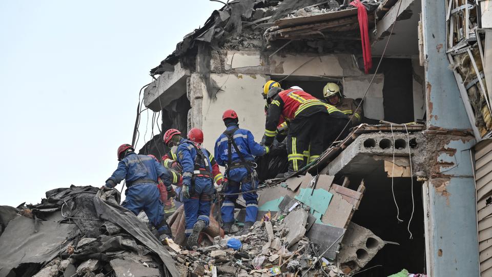 Ukraine said two Russian missiles had destroyed one building and damaged dozens of others during the overnight strike in Zaporizhzhia.