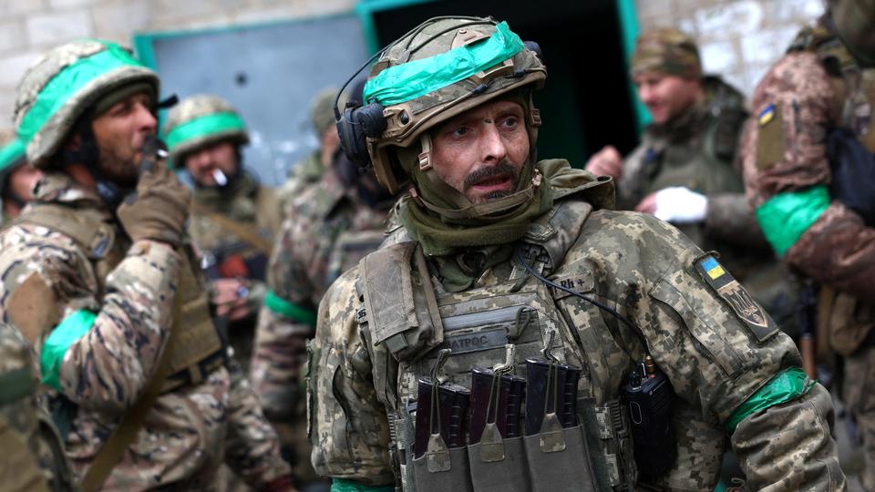 Ukrainian servicemen return from heavy fighting amid Russia's attack on Ukraine, close to Bakhmut.