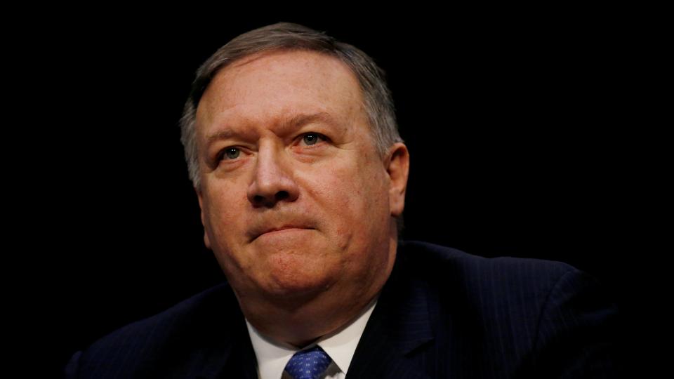 US Secretary of State Mike Pompeo testifies during a Senate Intelligence Committee hearing on 
